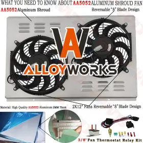 Ae477 Alloyworks Aluminum Shroud Fans For 1970-1981 Pontiac Firebird Trans Am 3.8l 4.3l 5.7l