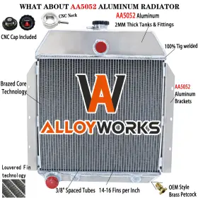 Ae8960 Alloyworks 4-row Aluminum Radiator Fit 1941-49 International Harvester K Kb Series 3.6l At