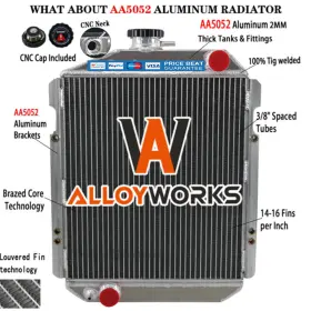 C2806-6202t Alloyworks Us Alloy 2 Row Aluminum Radiator For John Deere Ch19293 850 900hc 950 Tractor
