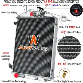 Cc3031fd Alloyworks 4row Radiator For 1930 1931 Ford Model A Base V8 Conversion 3.3l