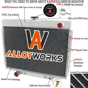 Cc379.ec379 Alloyworks 4 Row Aluminum Radiator Fits 1967 1968-1970 Ford Mustang 6.7l 7.0l V8 Big Block