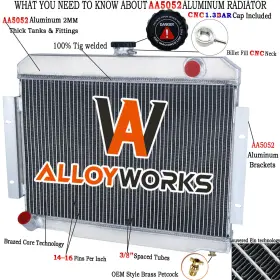 Dpi583 Alloyworks Cc583 Cu583 Ae583 3 Row Aluminum Radiator For 1972-1986 Jeep Cj Series Cj5 Cj6 Cj7/scrambler L6 V8