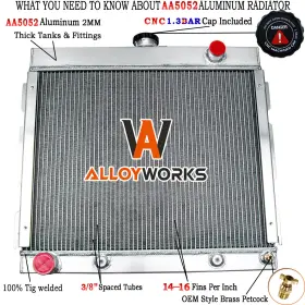 Cc7072b Alloyworks 3 Row Radiator Fits Dodge Dart/plymouth Duster Valiant 5.9l Big Block 1970-1972