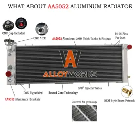 Ch3010183 Alloyworks 3 Row Aluminum Radiator For 1991-2001 Jeep Cherokee Xj Comanche 4.0l 2.5l At/mt