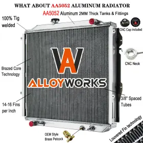 Dpi1998 Alloyworks 1998 2 Row Aluminum Radiator For 1996-2002 99 Toyota 4runner 2.7l L4 3.4l V6