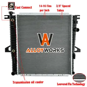 Kks2173 Alloyworks Dpi2173 Dpi2310 Q2173 Radiator For 1998-11 Ford Ranger Explorer 1998-09 Mazda B3000 B4000 3.0l 4.0l At