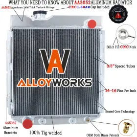 Dpi251 Alloyworks Cc251 3 Row Radiator For 1960-66 Ford Falcon Mustang Ranchero/mercury Econoline