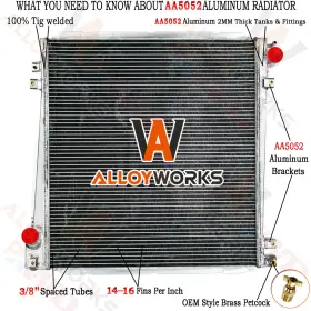 Fo3010146 Alloyworks Aluminum 3 Row Radiator For 2002-05 Ford Explorer/mercury Mountaineer 4.0l 4.6