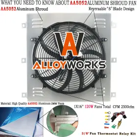 Fs5100 Alloyworks Aluminum Fan Shroud For 1947-1954 Chevy C/k Series/truck 3100 3600 3800 3900