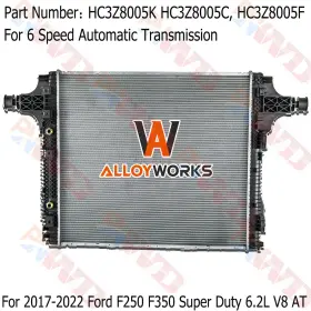 Hc3z8005k Alloyworks Radiator For 2017-2022 Ford F250 F350 Super Duty 6.2l V8 At Flex Fuel Engine