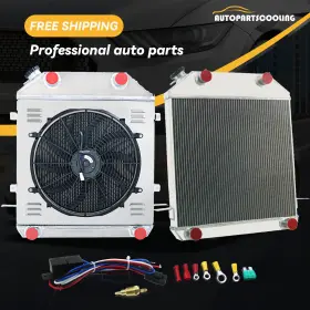 Kks4040 Alloyworks New 3 Row Aluminum Radiator Shroud Fan For 1939-1940 Ford Pickup Deluxe Truck V8