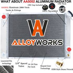 Alloyworks Mb8882 3 Core Aluminum Radiator For 1984 1988 Pontiac Fiero L4 V6 2.5l 2.8l At/mt