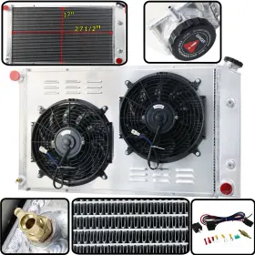 Q573 Alloyworks 3 Row Radiator Shroud Fan For 1970-1981 Pontiac Firebird/trans Am V8 I6 Engine