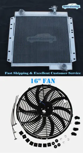 16fan Amer-cooling Awm70 3row Aluminium Radiator 1970-80 Toyota Land Cruise Fj40 45 3.9 4.2 L6 16 Inch Fan