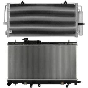 Apking 13771198 For 2002-2006 2007 Subaru Impreza Aluminum Radiator And Ac Condenser
