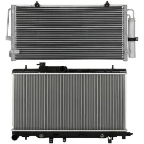 13771198 Apking For 2002-2006 2007 Subaru Impreza Aluminum Radiator And Ac Condenser