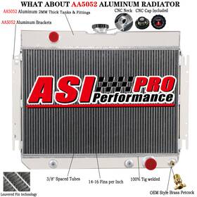 Asi Performance 040876432895 3 Row Aluminum Radiator Fit 63-68 Chevy Bel Air Impala Biscayne 64-67 El Camino