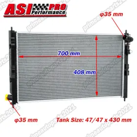 12818756 Asi Performance Aluminum Core Radiator For 2008 2009-2012 Mitsubishi Lancer 2014 2.4l