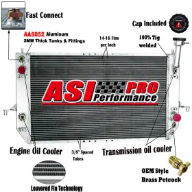 15180873 Asi Performance 3 Rows Aluminum Radiator For 1996-2005 1999 Chevy Astro Gmc Safari V6 4.3l At