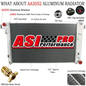 1552 Asi Performance 3 Row Radiator For 1994-2001 2000 Dodge Ram 1500 2500 3500 3.9l V6 5.2l 5.9l