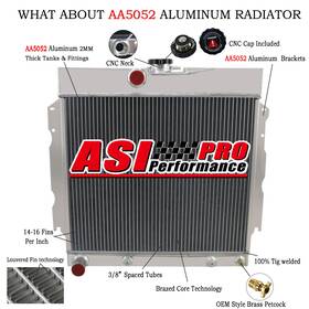 Asi Performance 1635 Sbr1635 3-row Radiator Fit 1966-1969 Dodge Charger 1963-1967 Plymouth Belvedere 7.2l V8