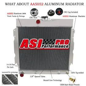 Sbr1635 Asi Performance 1635 3-row Radiator Fit 1966-1969 Dodge Charger 1963-1967 Plymouth Belvedere 7.2l V8