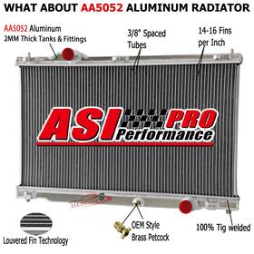 Asi Performance 16400-31370 Aluminum Radiator For 2007-2011 2009 Lexus Gs350 3.5l V6 Gas Mt