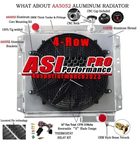 1640060011 Asi Performance 4 Row Radiator Shroud&fan Relay Fit 1960-1984 Toyota Land Cruiser Fj40 Fj45 Mt