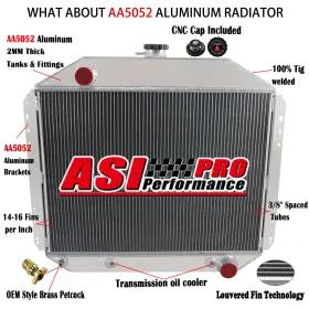 20025 Asi Performance 4 Row Radiator For Ford 66-79 F100 F150 F250 F350 78-79 Bronco Chevy V8 Engine