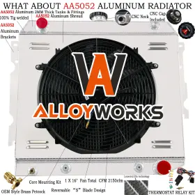 2374 Asi Performance 3row Radiator Shroud Fan Relay Fit 68-72 Dodge Charger Plymouth Barracuda