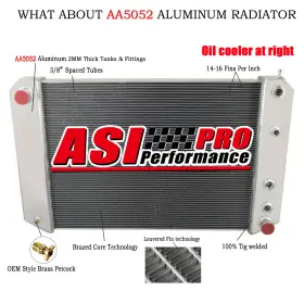 239338 Asi Performance 3 Rows Radiator For 97-02 Chevrolet C60 C70 Kodiak Gmc Topkick 6.0l 6.6l 7.0l V8