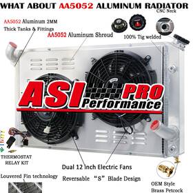 Asi Performance 433478 3 Row Radiator Shroud Fan Fits 1973-1976 Chevy Corvette Stingray C3 5.7l/7.4l
