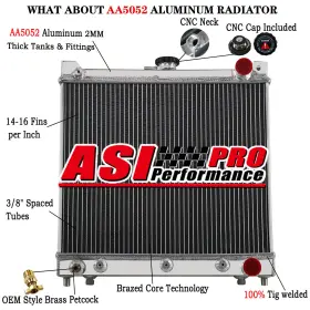 500-dar-njzs Asi Performance 3-row Aluminum Radiator Fit 1998-2017 99 Suzuki Jimny Sumurai Jb G13b M13a/1.3l