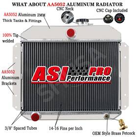 Asi Performance 5153 4 Row Aluminum Radiator Fit 1951-53 Willys Station Wagon Aero Comet Lark Ace