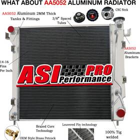 Asi Performance 52029146 Upgrade 4 Rows Radiator For 1997-1999 Dodge Dakota Durango 3.9l V6 5.2l 5.9l V8
