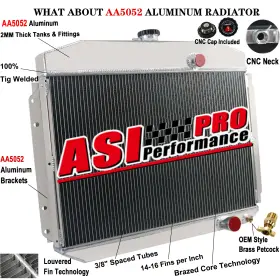 6164 Asi Performance 4 Row Aluminum Radiator Fit 1961-1964 1962 Ford F100 F250 F350 Pickup Truck Hot