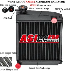 6175 Asi Performance 2 Row Radiator For Austin Mini/ Mini Cooper 850 0.8l 1.0l 1.3l L4 1961-1969 62