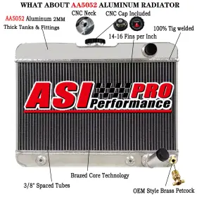 6263 Asi Performance 3 Rows Aluminum Radiator For 1962 1963 Buick Special V8 Engine At And Mt