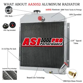 6571 Asi Performance 4 Rows Aluminum Radiator For 1965 -1971 1967 Jeep Cj5/cj6/dj5 Dj6 Buick 225 V6