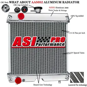 6c170-58520 Asi Performance 2 Row Radiator Fit Kubota Zd25 Zd28 B26 B2710hsd B7800hsd B3200hsd B2630hsd