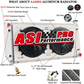 Ae1520 Asi Performance 4 Row Radiator Shroud Fan For 1988-2000 Chevy C/k 1500 2500 3500 &gmc Yukon