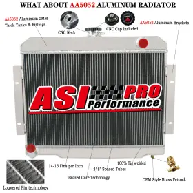 Ae583 Asi Performance 4 Row Aluminum Radiator For 1972-86 Jeep Cj5/cj6/cj7 1981-1985 Scrambler Cu583