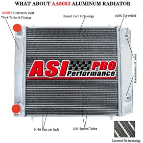 Btp2275 Asi Performance Aluminum 4row Radiator Fits Land Rover Range Defender Discovery 1 300 Tdi 2.5l