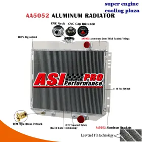 Dpi340 Asi Performance Cc340 Cu340 Aluminum 3-row Radiator For 67-69 Ford Mustang/67-68 Mercury Cougar 4.7 5.0l Gas