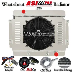 Asi Performance Cu345 Cc345 3row Radiator Shroud Fan Relay For 69-70 Chevrolet Biscayne Impala Bel Air V8