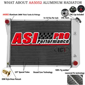 Dpi412 Asi Performance Cc412 Aluminum 4-row Radiator For 1973-1974 Chevy Nova Olds Omega 98 Buick Apollo V8