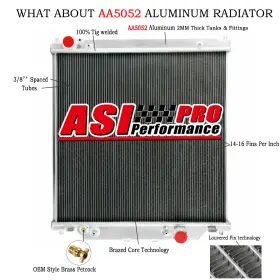 Fo3010256 Asi Performance 4-row Aluminum Radiator For 2003-2007 Ford F250 F350 F450 6.0l Powerstroke V8