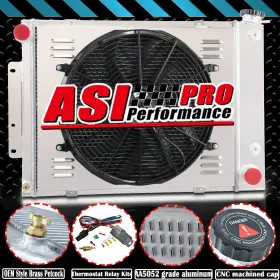 Mc337 Asi Performance 3 Row Radiator Shroud Fan For 1967-1969 Chevy Camaro Pontiac Firebird Cu337