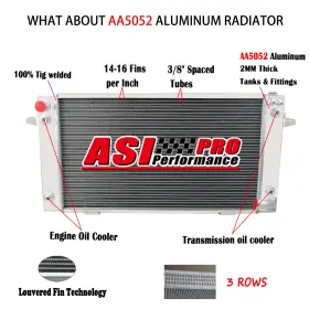 Pt3036 Asi Performance 3 Row Aluminum Radiator Fit 1987-98 Land Rover Range Discovery 3.9l 4.0l