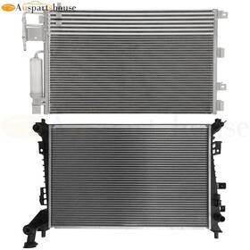 Auspartshouse 10195599 Aluminum Radiator And Ac Condenser Cooling For 2008-11 Ford Focus 4-door 2.5l 2.0l